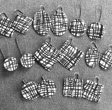 Load image into Gallery viewer, black and white web earrings
