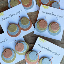 Load image into Gallery viewer, silver, gold & copper earrings