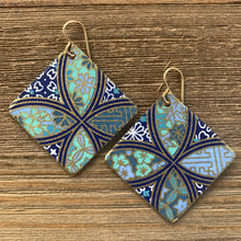 Load image into Gallery viewer, blue overlapping circles earrings