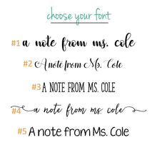 Load image into Gallery viewer, 10pk personalized teacher stationery - notecard
