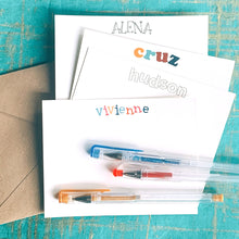 Load image into Gallery viewer, 10pk personalized kids stationery - notecard