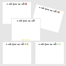 Load image into Gallery viewer, 10pk personalized teacher stationery - notecard