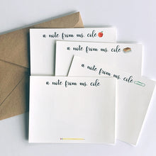 Load image into Gallery viewer, 10pk personalized teacher stationery - notecard