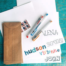 Load image into Gallery viewer, 10pk personalized kids stationery - letter