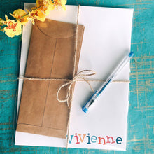 Load image into Gallery viewer, 10pk personalized kids stationery - letter