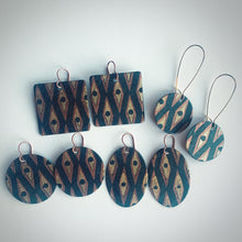 Load image into Gallery viewer, black, gold and copper earrings