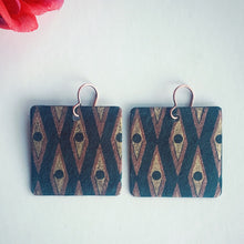 Load image into Gallery viewer, black, gold and copper earrings