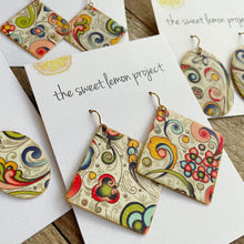 Load image into Gallery viewer, Florentine Swirls - pink, blue, green, gold