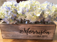 Load image into Gallery viewer, personalized rustic planters or centerpieces
