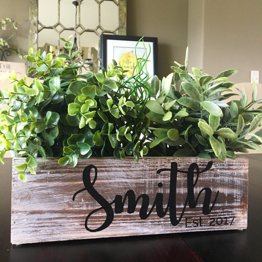 personalized rustic planters or centerpieces