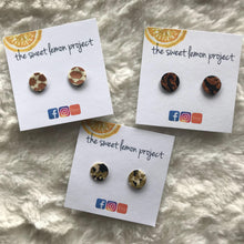 Load image into Gallery viewer, copper and gold metallic stud earrings
