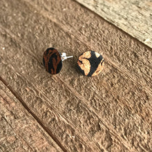 Load image into Gallery viewer, copper and gold metallic stud earrings
