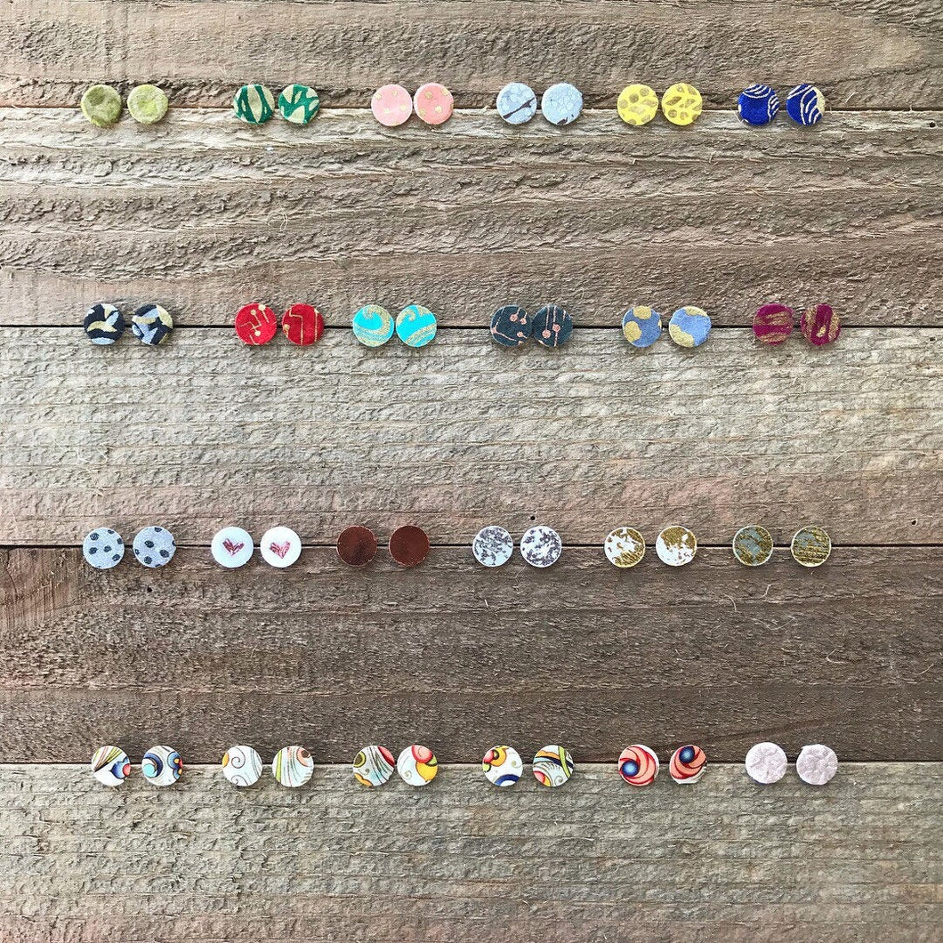 colorful metallic stud earrings