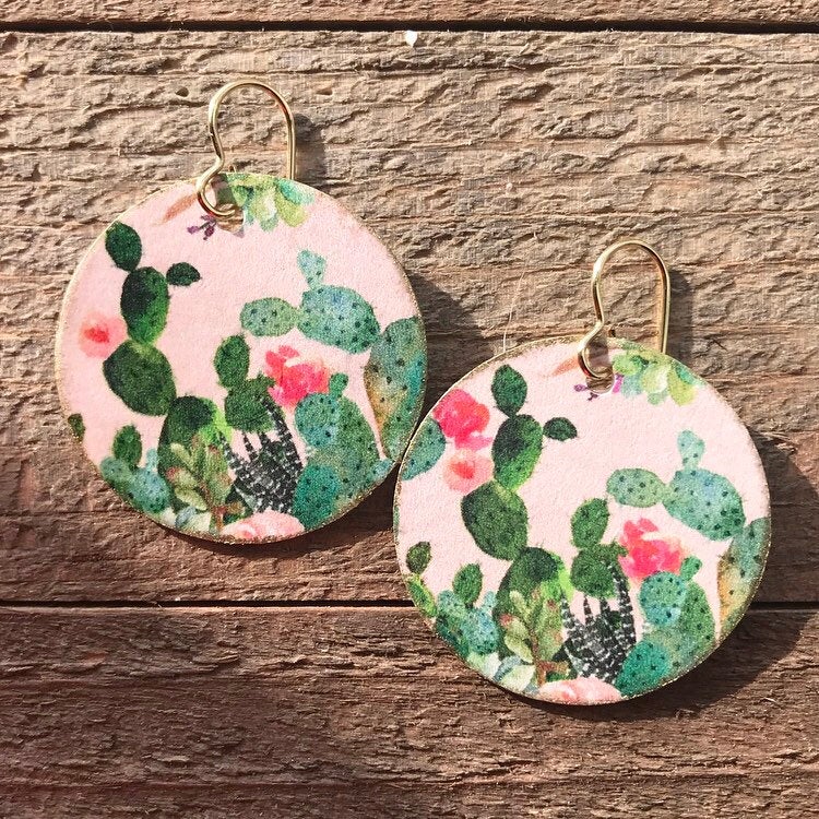 cactus dangle earrings