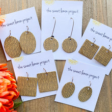 Load image into Gallery viewer, mustard sweater print earrings
