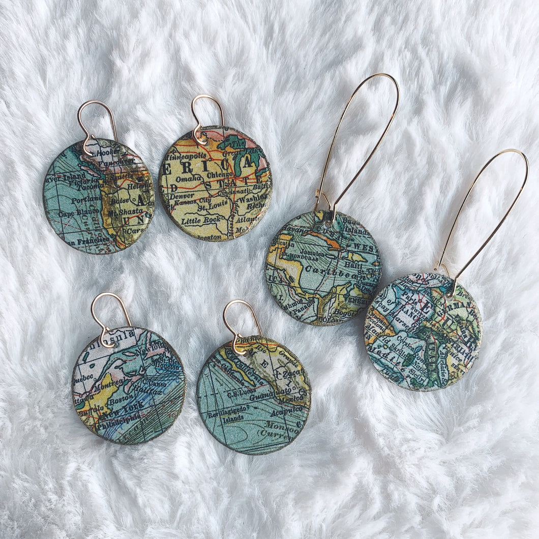 map earrings