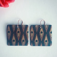 Load image into Gallery viewer, black, gold and copper earrings
